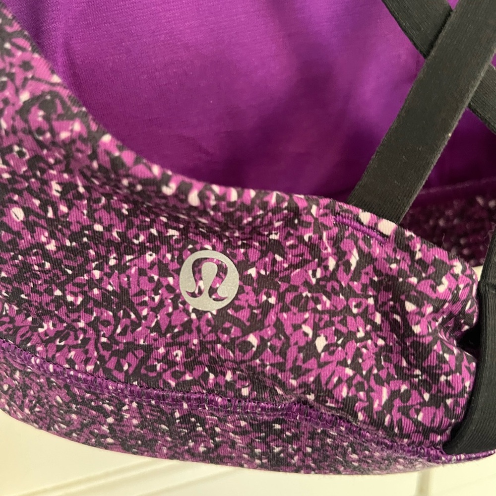 $68 Lululemon Purple Speckled Sports Energy Bra Size 6 - Picture 4 of 5